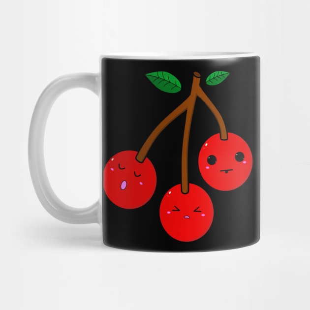 Three cute Kawaii cherries by All About Nerds